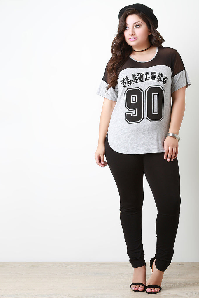 Flawless Mesh Yoke Graphic Tee