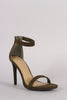 Anne Michelle Suede Ankle Strap Single Sole Heel