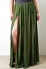 Double Slit High Waisted Chiffon Maxi Skirt