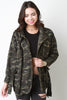 Camouflage Snap Button Belted Jacket