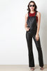 Vegan Leather Grommet Strap Overalls