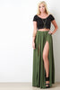 Chiffon Double Slit Maxi Skirt