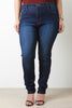 High Rise Dark Denim Tapered Jeans