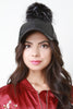 Vegan Leather Pom Pom Baseball Hat