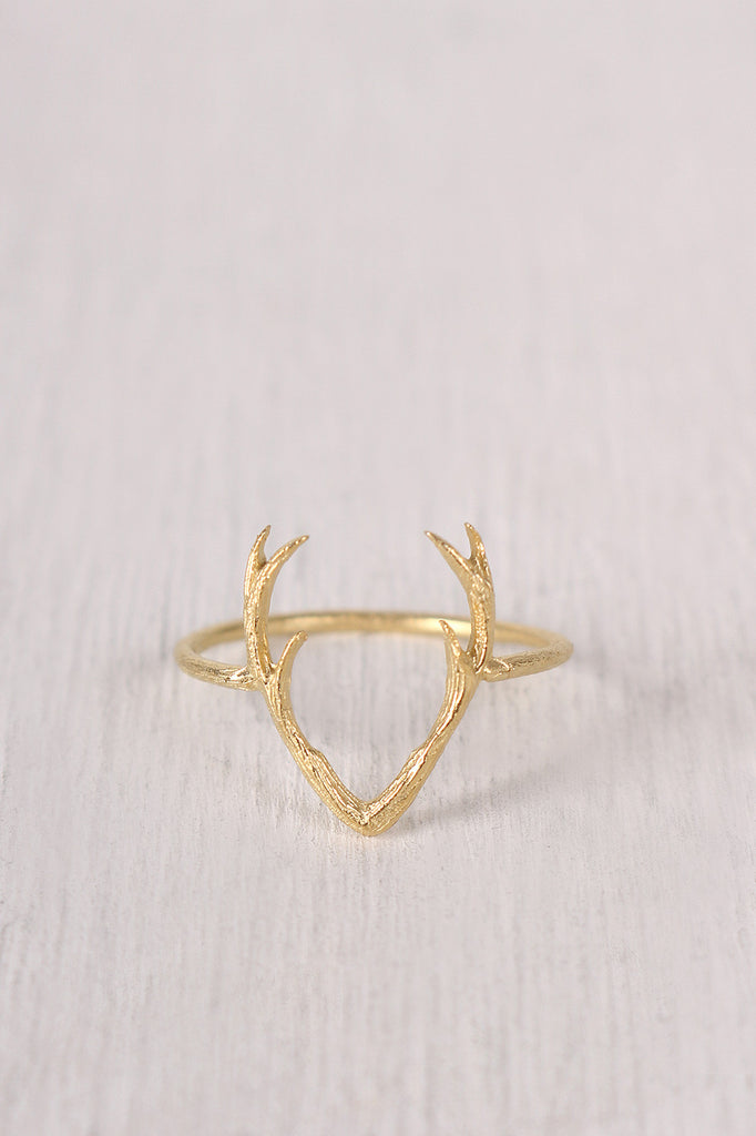 Dainty Antler Ring