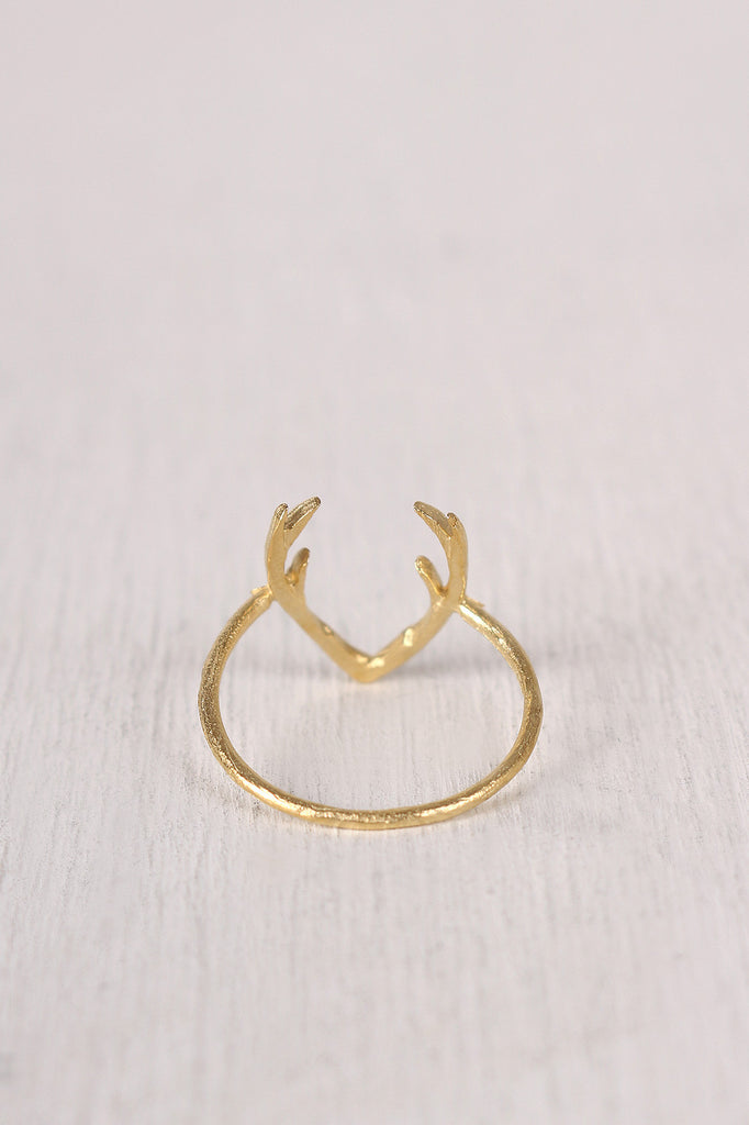 Dainty Antler Ring