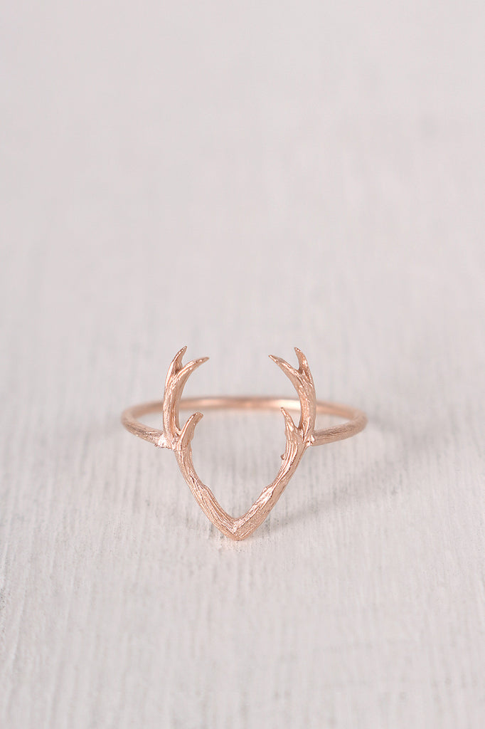 Dainty Antler Ring