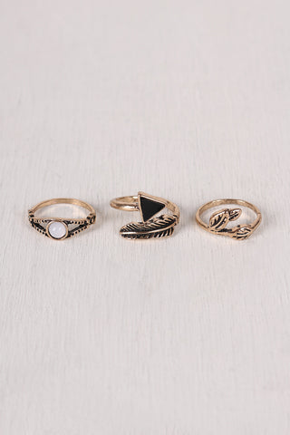 Arrow And Elements Ring Set