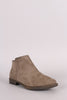 Bamboo Suede Flat Ankle Boots