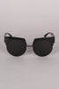 Semi Rimless Horn Rimmed Sunglasses