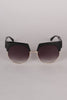 Semi Rimless Horn Rimmed Sunglasses