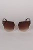 Semi Rimless Horn Rimmed Sunglasses