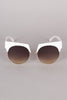 Semi Rimless Horn Rimmed Sunglasses