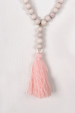 Festive Beaded Tassel Necklace Set