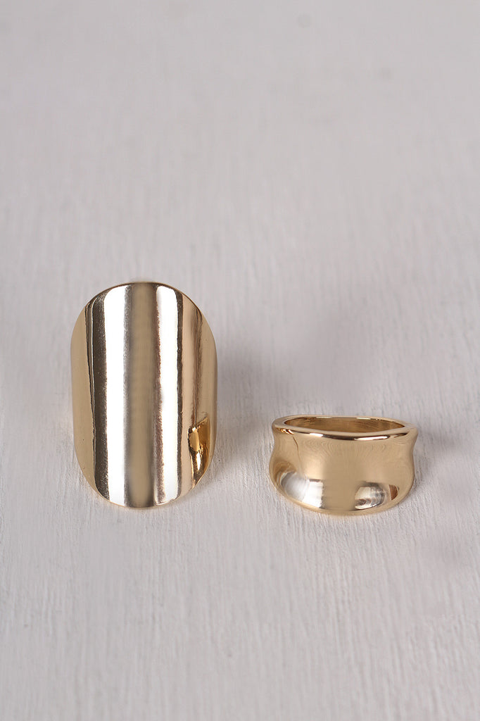 Simple Polished Band Ring Set