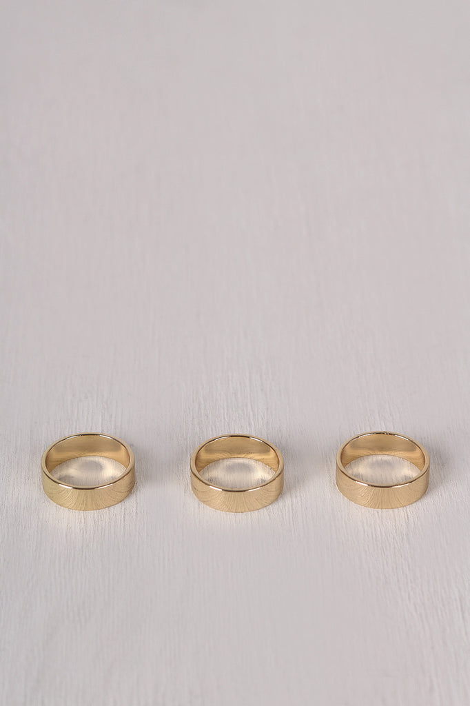 Simple Polished Band Ring Set