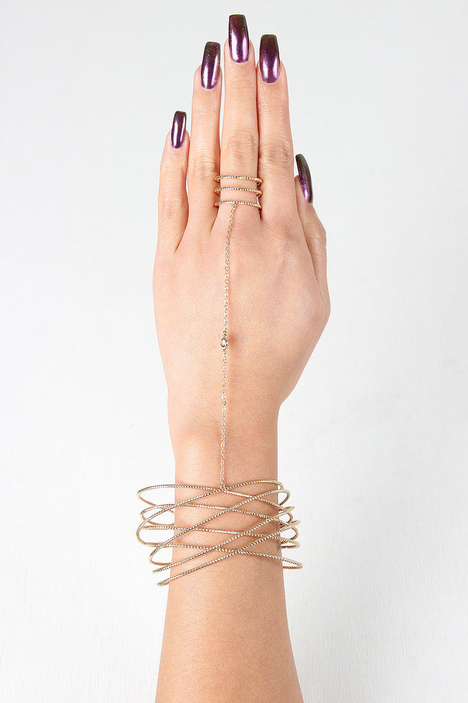 Textured Wire Cage Hand Chain