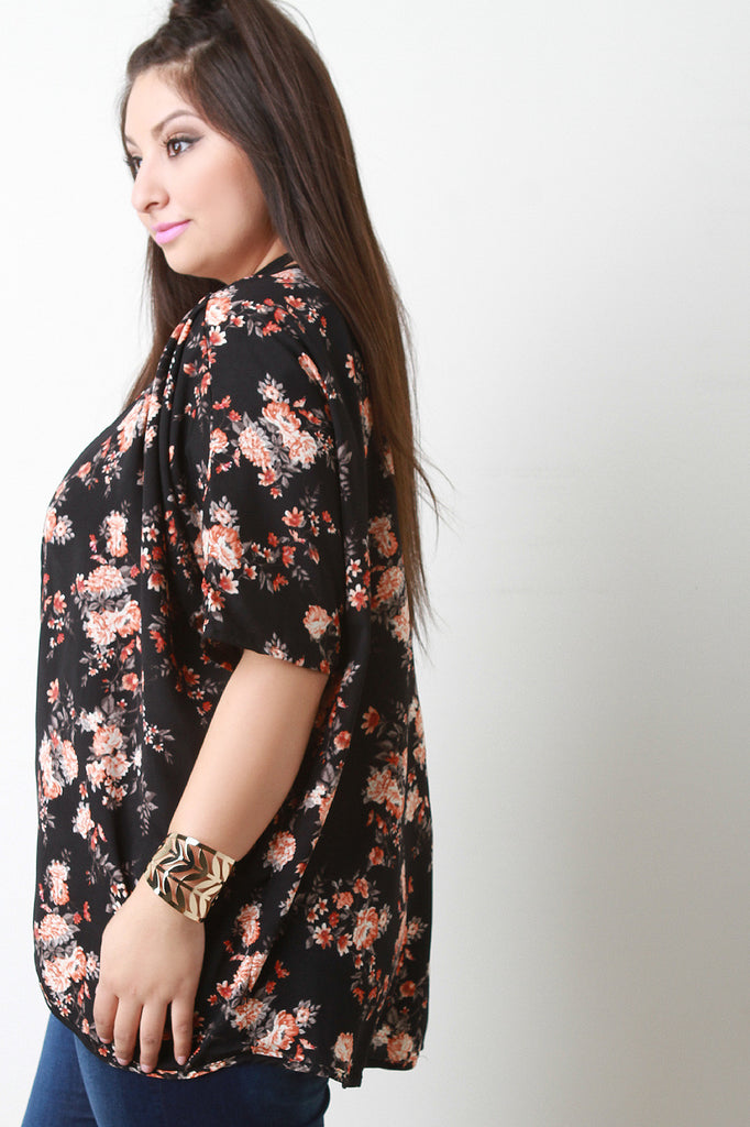 Floral Open Front Kimono