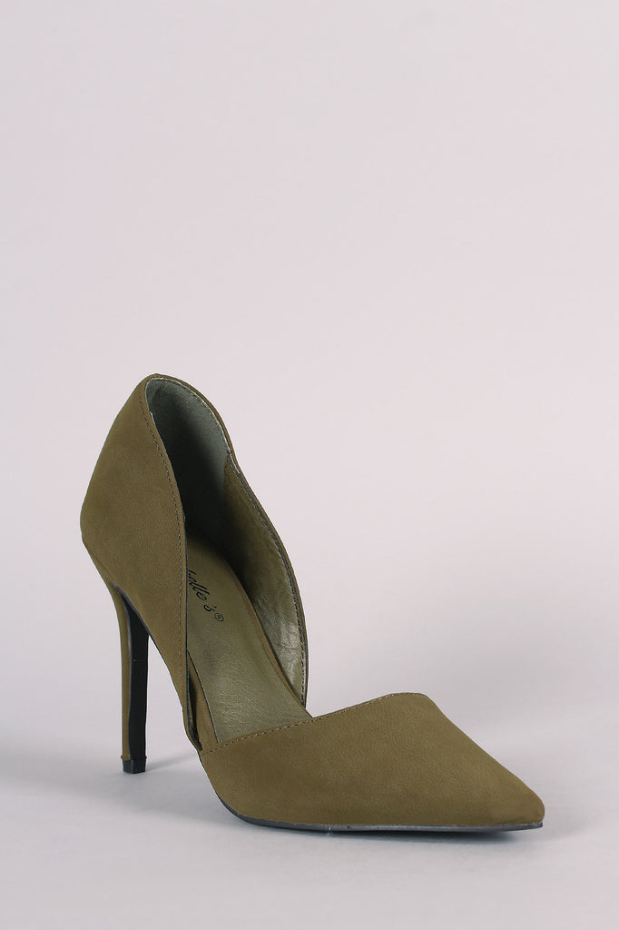 Breckelle Nubuck Pointy Toe Dorsay Pump