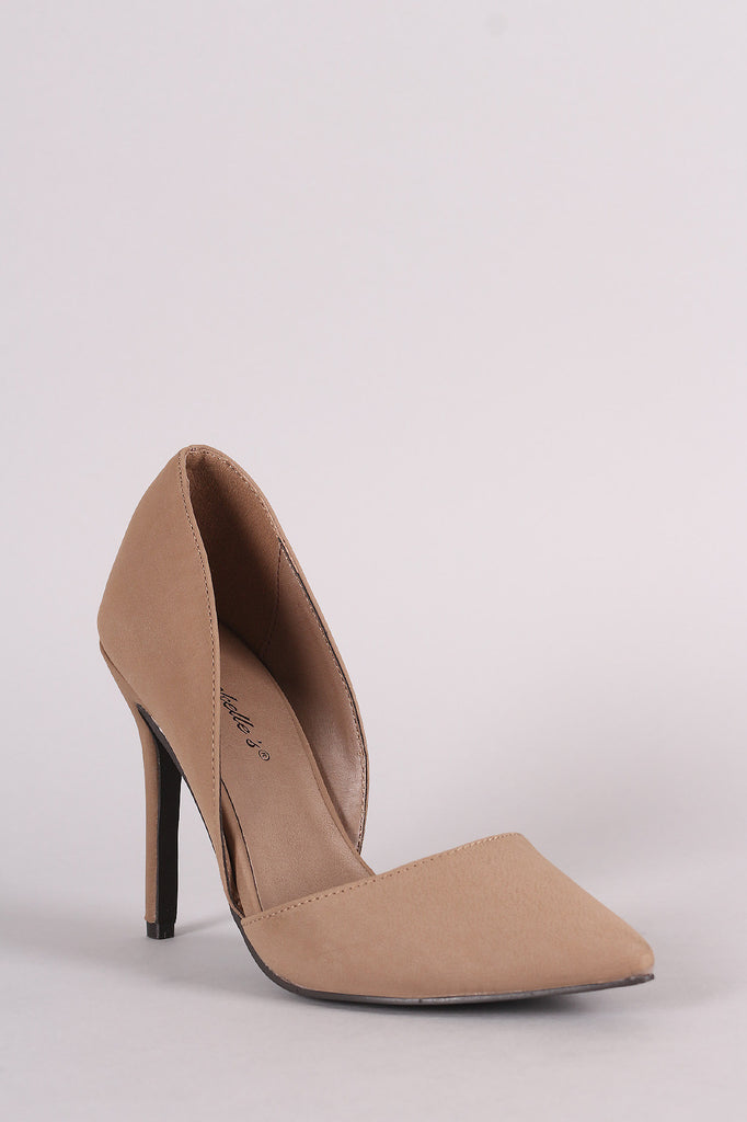 Breckelle Nubuck Pointy Toe Dorsay Pump