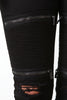 Distressed Moto Style Zip Knee Pants