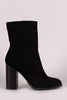 Bamboo Suede Zip-Up Chunky Heel Boots