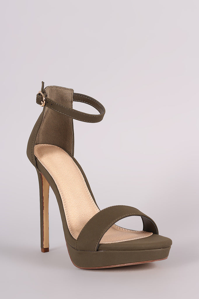 Liliana Nubuck Ankle Strap Platform Heel