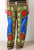 African Print Wide Leg Drawstring Pants