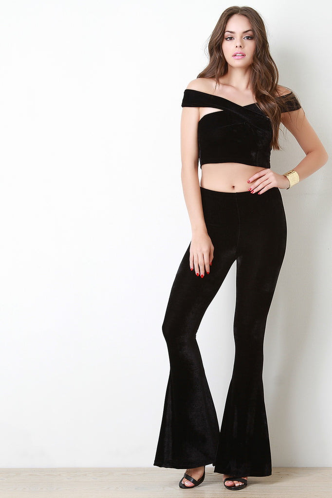 Velvet Criss Cross Crop Top