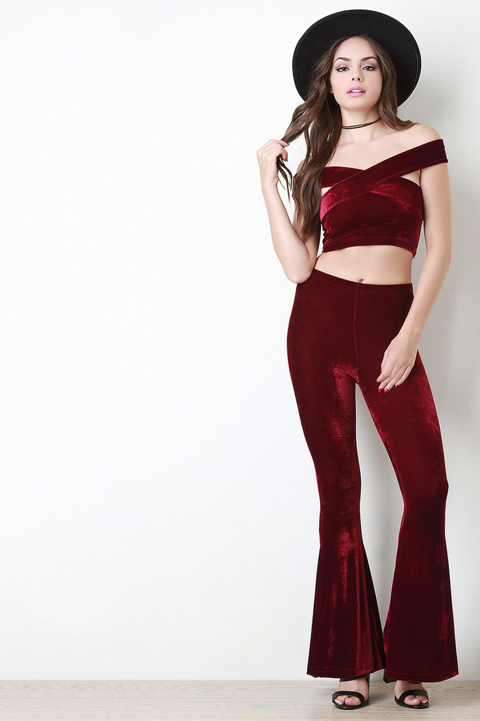 Velvet Criss Cross Crop Top