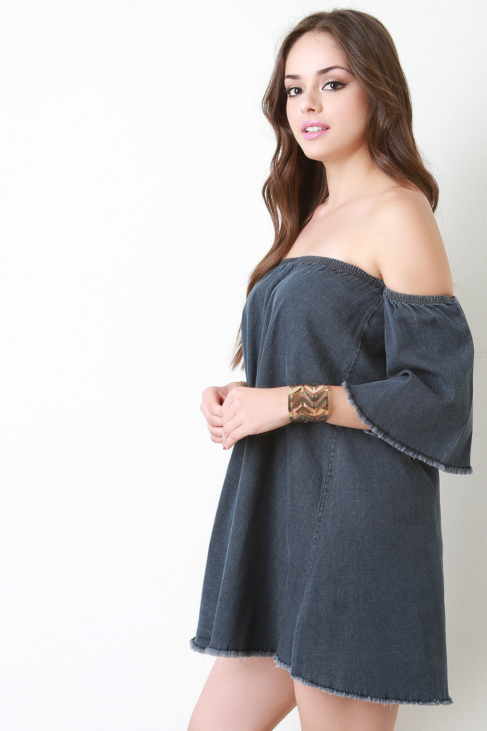 Bardot Denim Mini Swing Dress