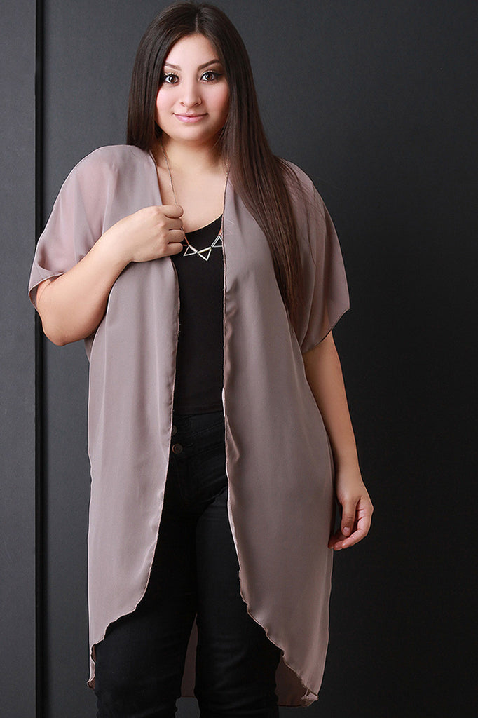 Open Front Chiffon Cardigan