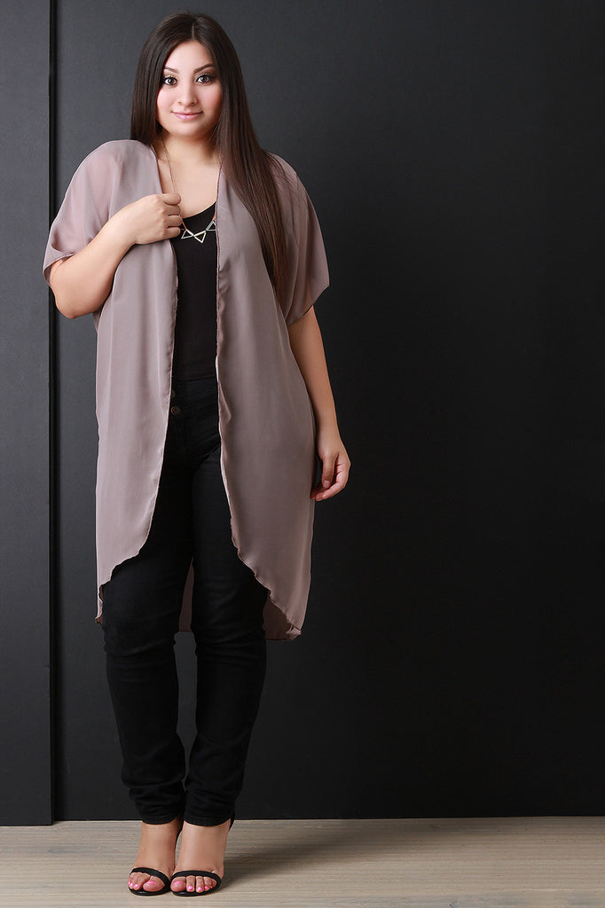 Open Front Chiffon Cardigan