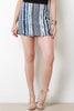 Frayed Denim Stripe Tapestry Mini Skirt