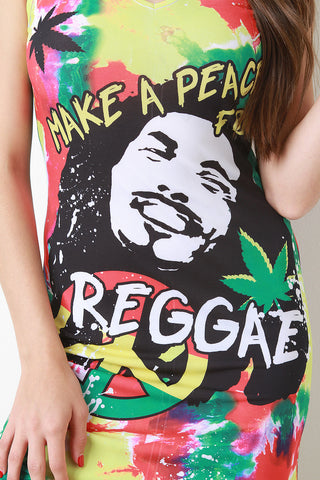 Make A Peace for Reggae Sleeveless Maxi Dress