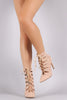 Liliana Suede Ruched Pointy Toe Lace Up Booties