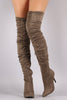 Anne Michelle Suede Slouchy Pointy Toe Stiletto Boots