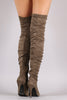 Anne Michelle Suede Slouchy Pointy Toe Stiletto Boots