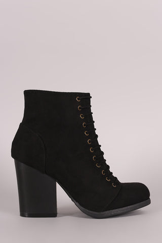 Bamboo Combat Chunky Heel Booties